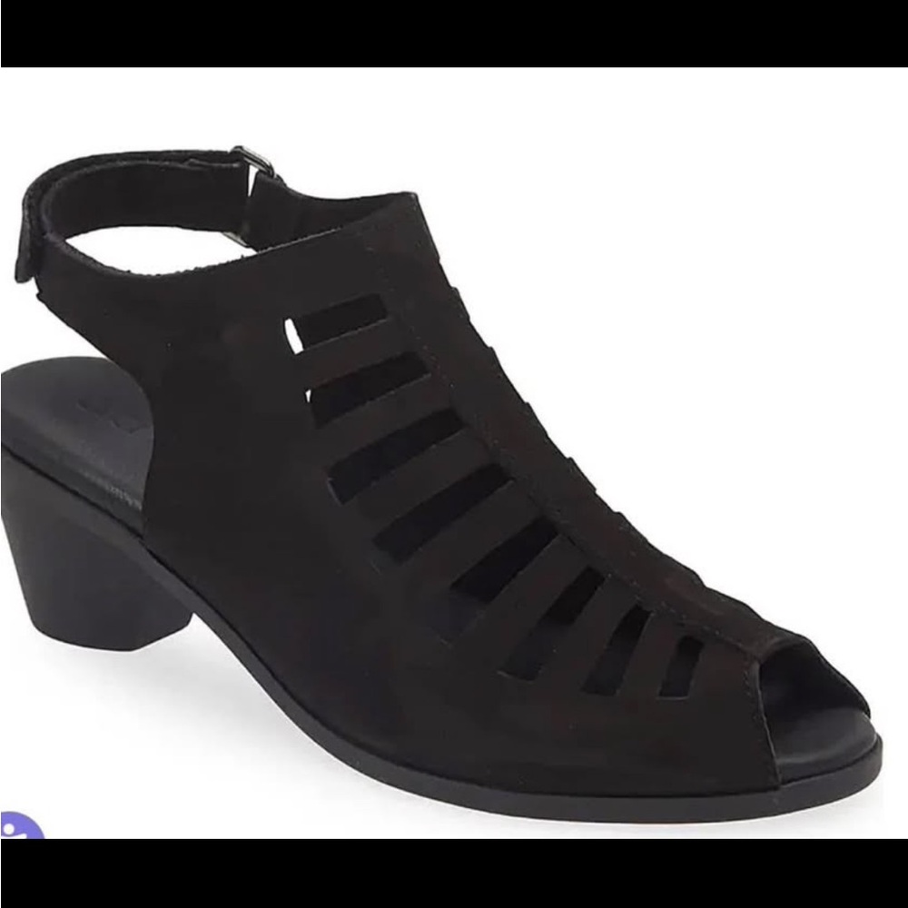 ARCHE suede leather Black Cutout Sandals in like new condition